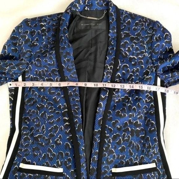 RARE BARBARA BUI MESH JACKET in BLUE LEOPARD Size M - Picture 8 of 16
